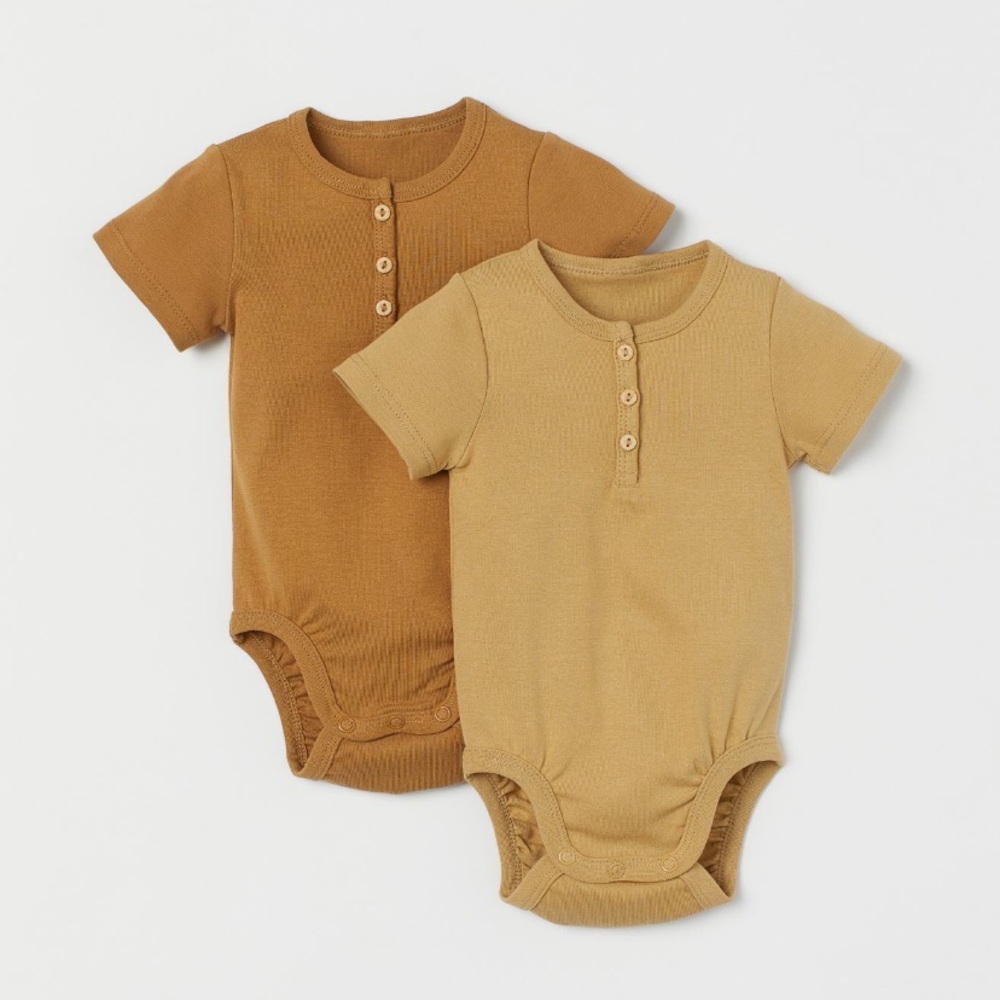 2-pack Button-top Bodysuits 1-2M (NB)